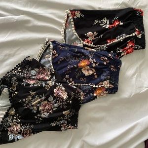 2 piece floral shorts- size S & XS